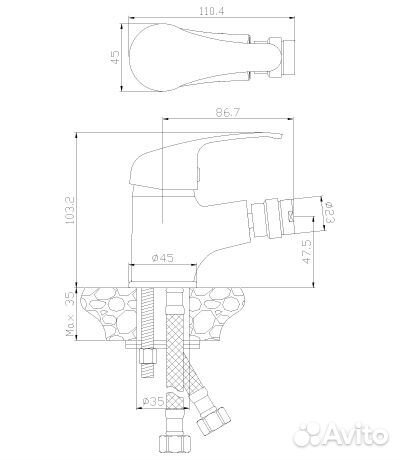 Смеситель Rossinka для биде Y35-51