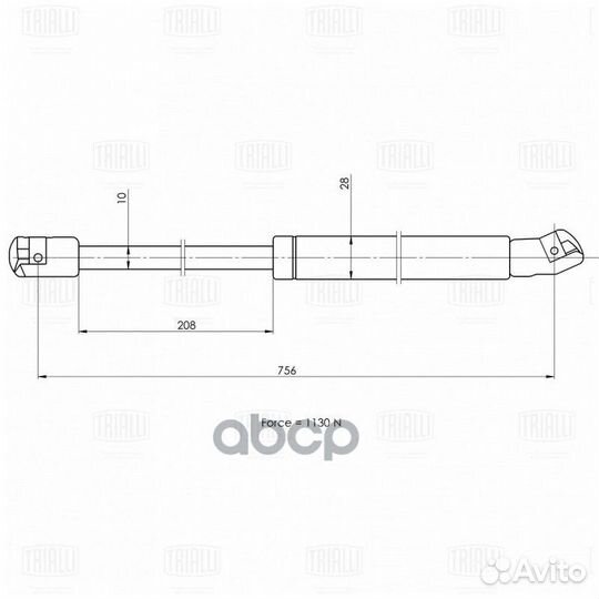 Амортизатор кр. багажника VW transporter multiv