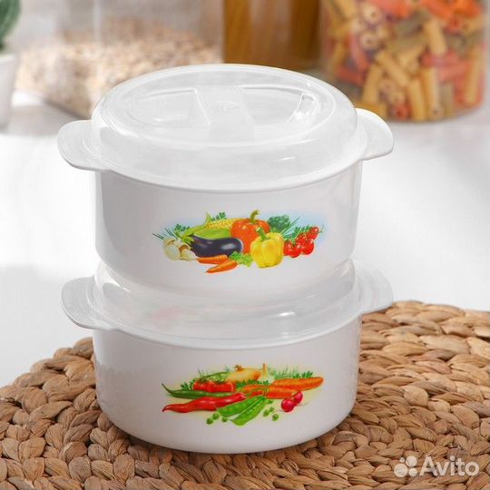 Кастрюля для свч-печи, 0,7 л, цвет микс