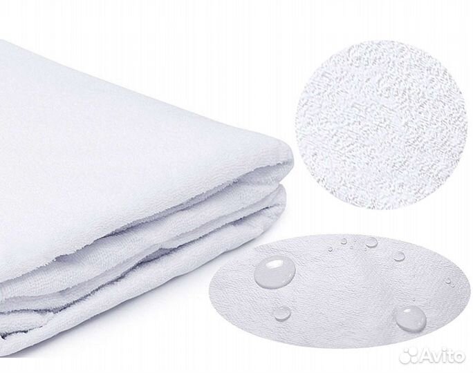 Простыня на резинке (непромокаемая, полисатин)