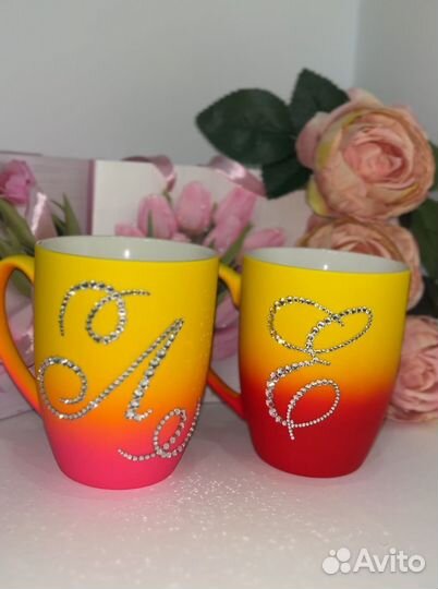 Кружка подарочная со стразами