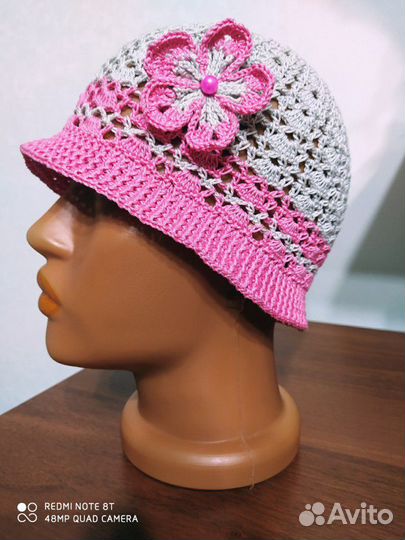 Косынка, панама крючком для девочки