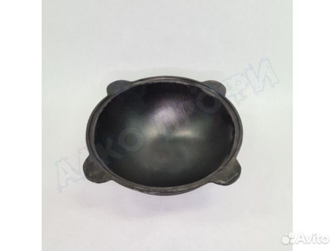 Казан чугунный с крышкой 8л круглое дно