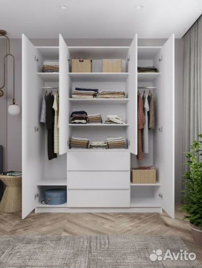 Шкаф белый размер 160*210*50 см для дома и дачи