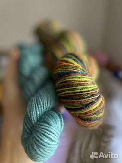 Носочная пряжа ручного крашения