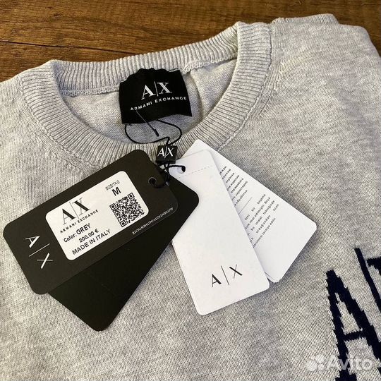 Джемпер armani exchange мужской серый