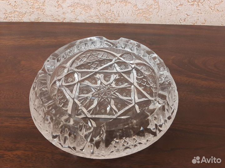 Пепельница хрусталь, резная СССР