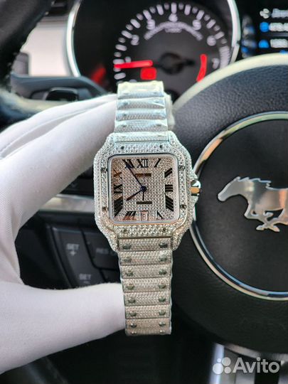 Часы мужские Cartier Santos diamond