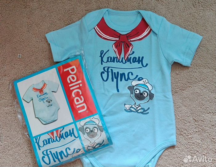 Боди Pelican, 6-9м (74см), новый в упаковке