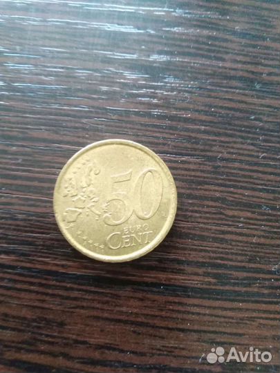 Монета 50 евроцентов