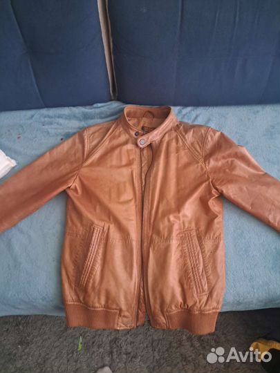 Кожаная куртка мужская 46 48