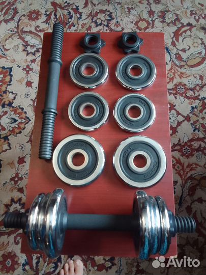 Гантели разборные. Никель. 11 кг