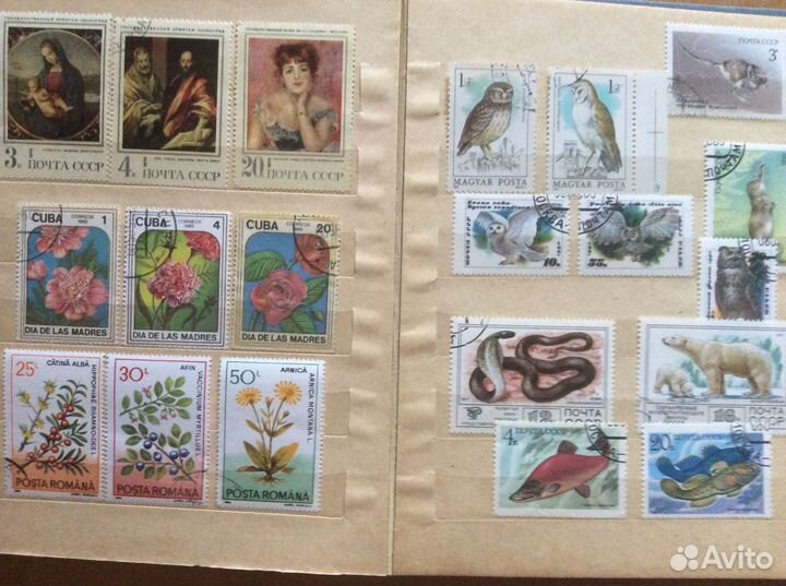 Почтовые марки (блоки) и альбом с марками