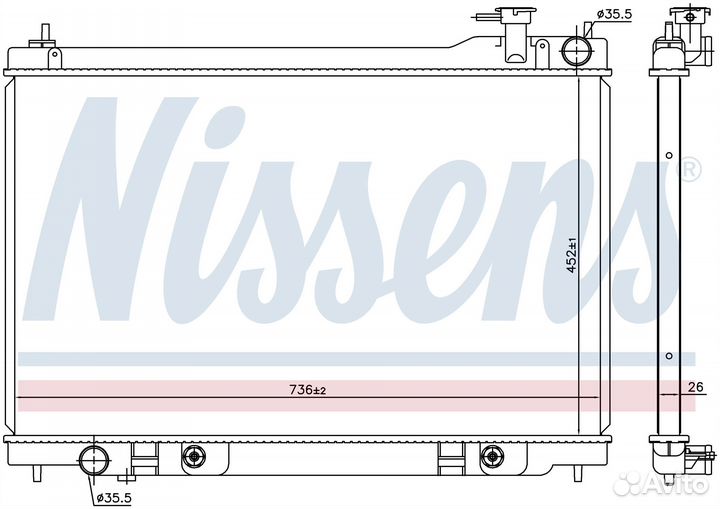 Радиатор охлаждения двс infiniti FX35 (2003) 3.5