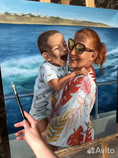 Портрет маслом на холсте, художник