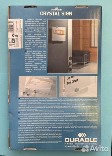 Табличка настенная durable crystal 482519
