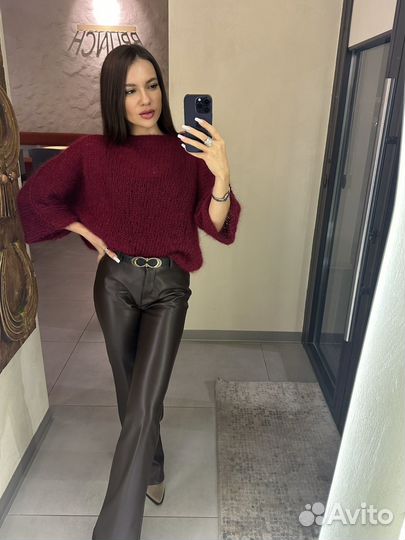 Новый женский свитер из мохера ручная вязка