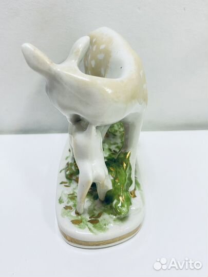 Статуэтка лань с детенышем Чудово фарфор