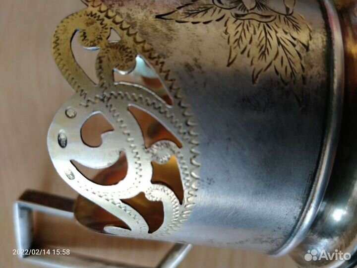 Подстаканник серебро СССР,875пр.с головой