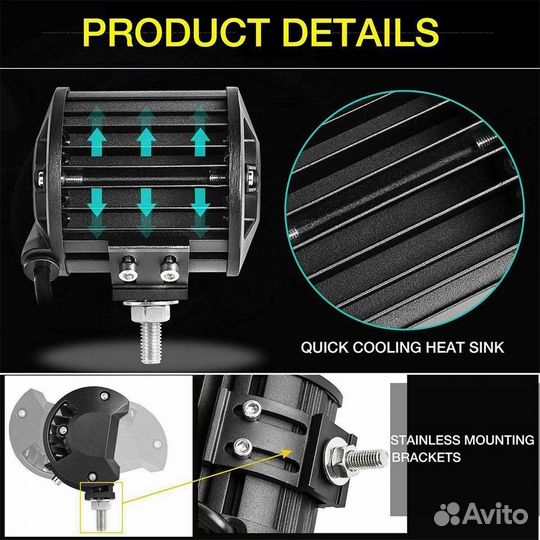 Фара прожектор для внедорожника универсальная 2шт