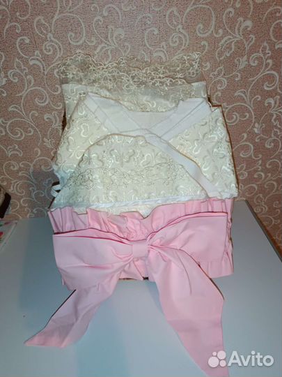 Кружевной набор на выписку новый девочка