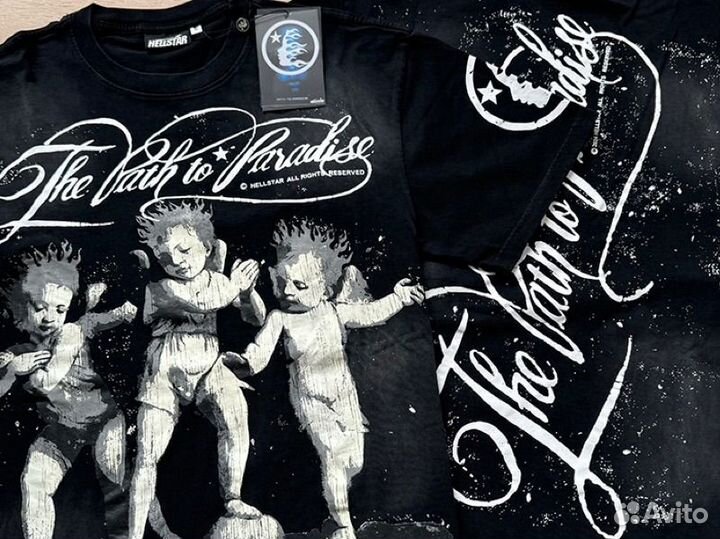 Футболка Hellstar черная оверсайз хлопковая