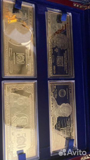 Коллекция американских банкнот позолот 4шт(16унц)