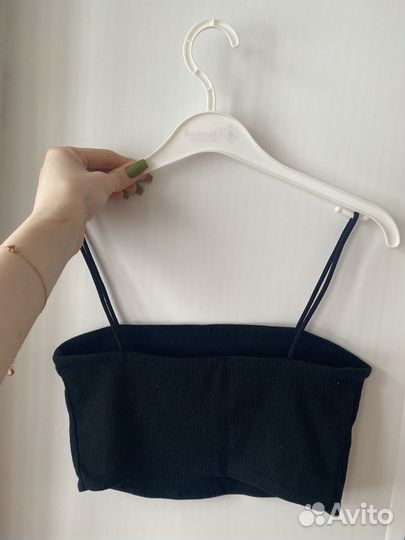 Топик женский в рубчик на бретелях