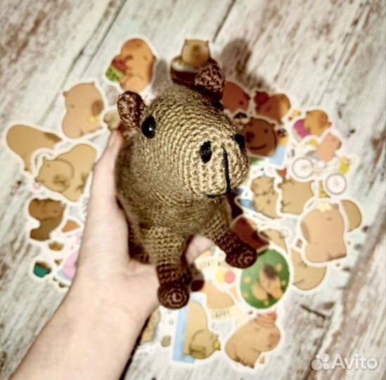 Капибара игрушка вязаная