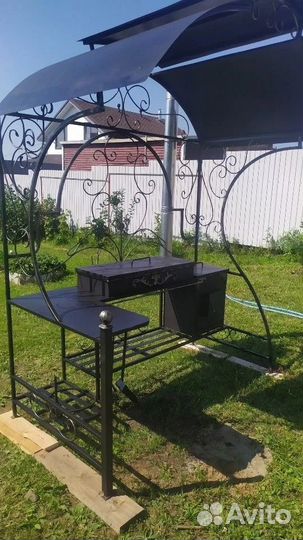 Мангал с печкой под казан