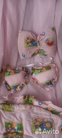 Бортики и балдахин с завязкой в кроватку