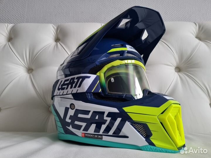 Шлем Enduro Pro Leatt 7.5 V23 Pro Сине-Бело-Бирюза