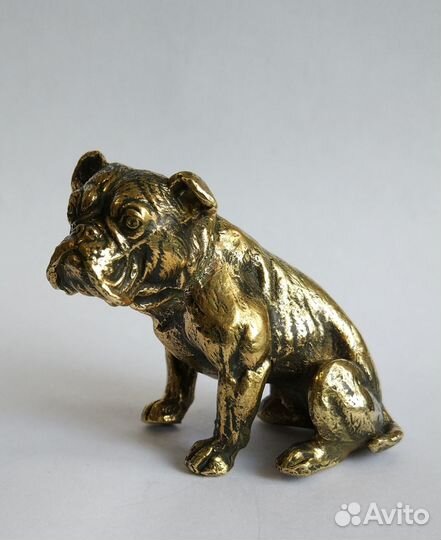 Английский бульдог статуэтка,бронза,тяжелая
