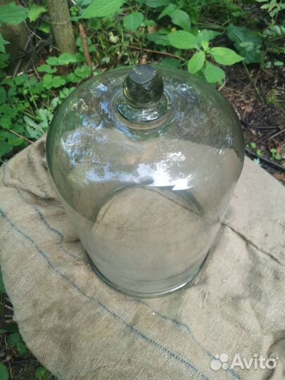 Бутыль стеклянная в оплетке для вина СССР