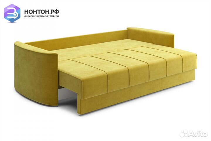 Диван еврокнижка Колибри 3-х местный горчичный