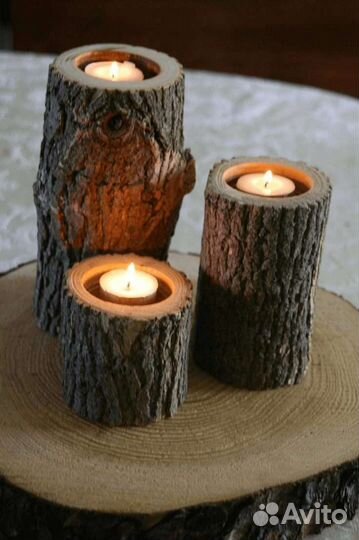 Подсвечники из дерева