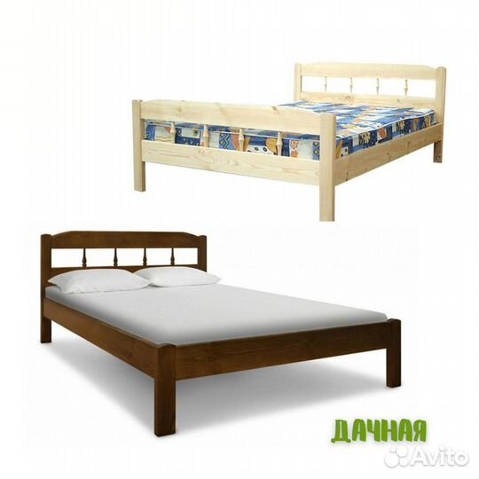 Кровать из массива дерева Дачная