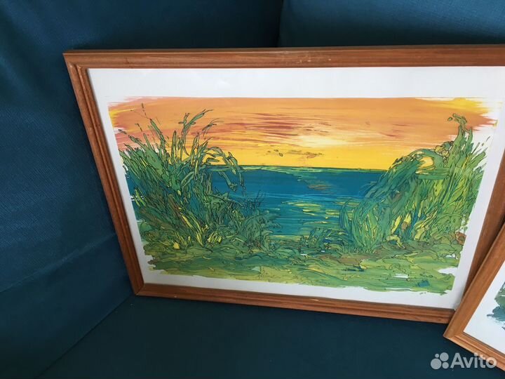 Картины 30х40 акрил, стекло, деревянная рама