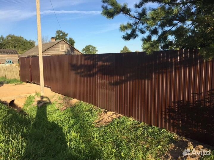 Установка заборов из профлиста