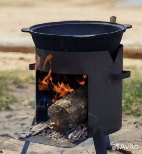 Чyгунный казан 10л с печью