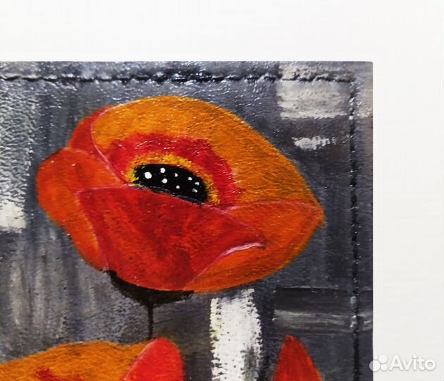 Обложка на паспорт. Роспись, кожа. Ручная работа