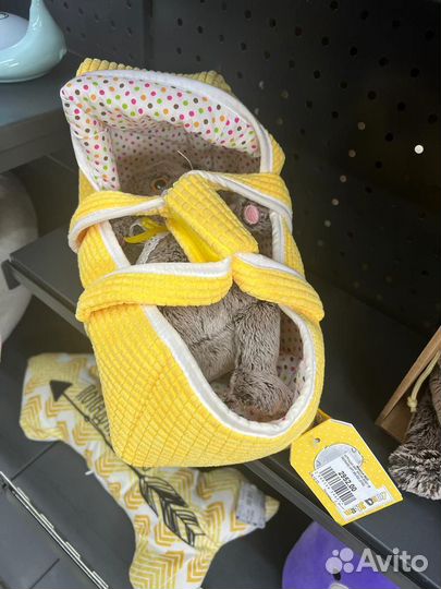 Игрушка кот басик в сумке переноске