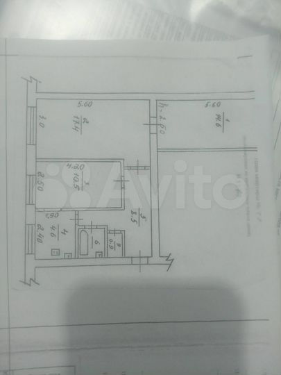 3-к. квартира, 58,4 м², 2/2 эт.