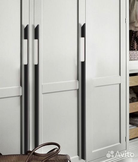 Мебельные ручки скобы черные 150-1200 мм