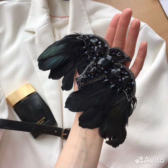 Брошь из бисера Птица Феникс