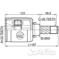 ШРУС внутренний левый 33X40X26 nissan qashqai J10E 2006.12-2013.12 EL