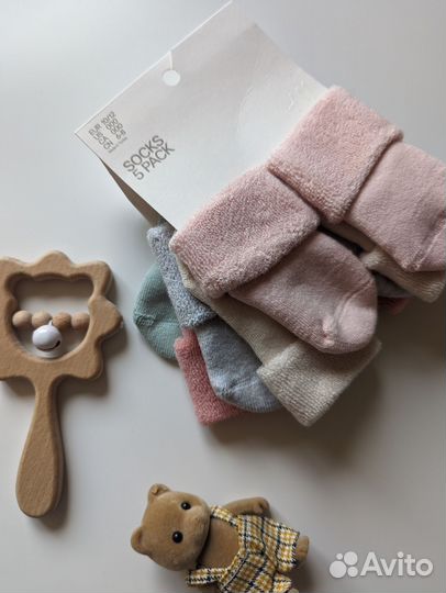 Новые махровые носочки h&m для новорожденных 10/12