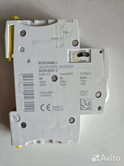 Авт. выключатель schneider electric acti9 16A