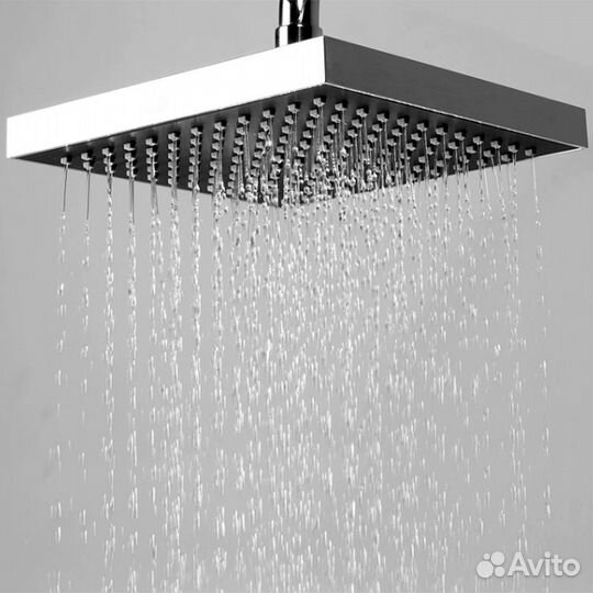 Верхний душ квадратный, плоский, 300 мм, хром