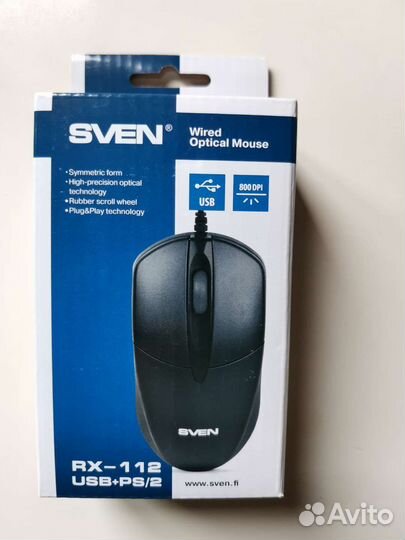 Компьютерная мышь sven standard RX 112 новая